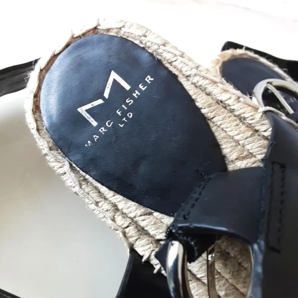 MARC FISHER DOUBLE STRAP ESPARDRILLE SANDAL SZ 7.5